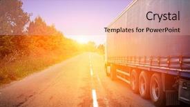  Presentation with logistics - Cool new PPT theme with automotive logistics - truck on a highway backdrop and a lemonade colored foreground