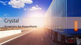  Presentation with logistics - Presentation design consisting of automotive logistics - truck on a highway background and a lemonade colored foreground