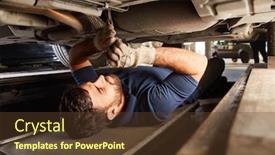  Presentation with inspection - PPT theme with automotive-mechatronics-engineer background and a tawny brown colored foreground