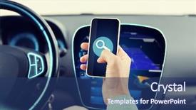  Presentation with young business people - PPT theme with automotive menu - transport business trip technology background and a  colored foreground