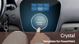  Presentation with transport and future technology concept - Presentation theme consisting of automotive menu - transport driving technology and people background and a tawny brown colored foreground