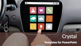  Presentation with transport and future technology concept - Presentation having automotive menu - transport driving technology media background and a tawny brown colored foreground