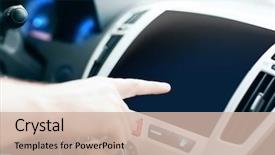  Presentation with black technology - Beautiful theme featuring automotive menu - transport modern technology and people backdrop and a soft green colored foreground