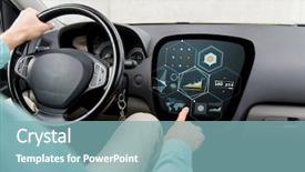  Presentation with technology - Theme with automotive menu - transport modern technology and people background and a light blue colored foreground