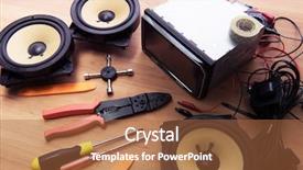  Presentation with gps - Cool new PPT theme with automotive navigation system or audio backdrop and a red colored foreground