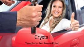  Presentation with mechanic repair - Presentation theme consisting of automotive parts - hand of car mechanic background and a red colored foreground