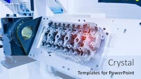  Presentation with automotive - PPT theme featuring automotive-parts-process-casting-gearbox background and a light blue colored foreground