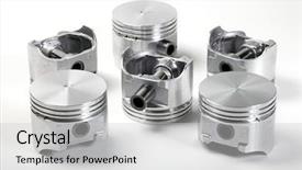  Presentation with automotive - Presentation design enhanced with automotive piston background and a light gray colored foreground