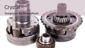  Presentation with automotive - PPT theme featuring automotive roller bearings and gear background and a coral colored foreground