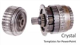  Presentation with automotive - Slide deck enhanced with automotive roller bearings and gear background and a white colored foreground