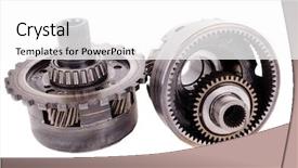  Presentation with automotive - Slide deck with automotive roller bearings and gears background and a white colored foreground