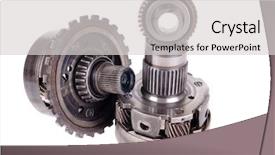  Presentation with automotive - PPT theme with automotive roller bearings and gears background and a light gray colored foreground