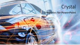  Presentation with automobile - PPT layouts having back view of automobile background and a light blue colored foreground
