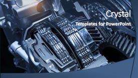  Presentation with automotive - Cool new presentation with automotive transmission gearbox isolated backdrop and a ocean colored foreground