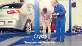  Presentation with mechanic car service repair maintenance - Slide set enhanced with automotive wheele - auto service repair maintenance background and a ocean colored foreground