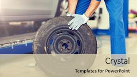  Presentation with mechanic car service repair maintenance - PPT layouts enhanced with automotive wheele - car service repair maintenance background and a  colored foreground