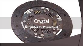  Presentation with car - Slide deck with automtive brakes - real used car clutch isolated background and a gray colored foreground