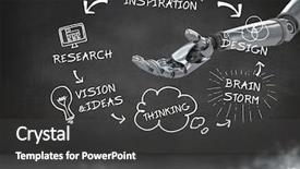  Presentation with research design - Colorful PPT layouts enhanced with autonomic computing - digital composite of android hand backdrop and a dark gray colored foreground