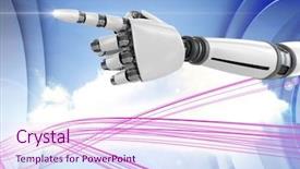  Presentation with composite - Colorful PPT layouts enhanced with autonomic computing - digital composite of robot hand backdrop and a pink colored foreground