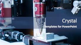  Presentation with laser cutting - Cool new PPT theme with autonomic computing - laser cutting of metal sheet backdrop and a ocean colored foreground