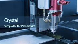  Presentation with laser cutting - Presentation theme featuring autonomic computing - laser cutting of metal sheet background and a ocean colored foreground