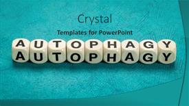  Presentation with letter - Presentation featuring autophagy-word-in-letter-cubes background and a teal colored foreground