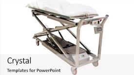  Presentation with autopsy - Amazing slide deck having autopsy - image of a morgue trolley backdrop and a light gray colored foreground