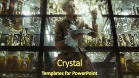  Presentation with autopsy - Presentation theme enhanced with autopsy - old fashioned woman in laboratory background and a wine colored foreground