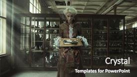  Presentation with autopsy - Amazing slides having autopsy - old fashioned woman in laboratory backdrop and a wine colored foreground