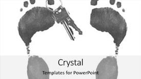  Presentation with autopsy - Cool new PPT theme with autopsy - two foot prints with car backdrop and a light gray colored foreground