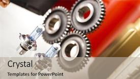  Presentation with accessories - Audience pleasing slides consisting of autoshop - car accessories backdrop and a mint green colored foreground