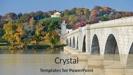  Presentation with memorial - Audience pleasing slide set consisting of autumn - arlington memorial bridge backdrop and a coral colored foreground