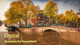  Presentation with canals - Beautiful presentation featuring autumn - beautiful canals in amsterdam backdrop and a tawny brown colored foreground