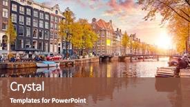  Presentation with amsterdam - Cool new presentation theme with autumn - channel in amsterdam netherlands houses backdrop and a tawny brown colored foreground