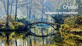  Presentation with bridge - Amazing PPT layouts having autumn - old bridge in autumn backdrop and a seafoam green colored foreground
