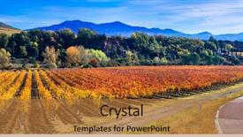  Presentation with beautiful landscapes - PPT theme having autumn - traditional countryside and landscapes background and a red colored foreground