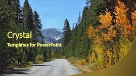  Presentation with asphalt road - Presentation theme featuring autumn afternoon excellent asphalt road background and a tawny brown colored foreground