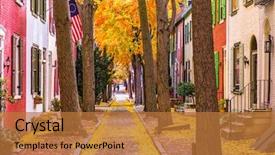  Presentation with philadelphia - Theme with autumn alleyway in philadelphia pennsylvania background and a gold colored foreground