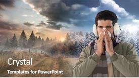  Presentation with winter and transition - PPT theme with autumn and winter seasonal weather background and a violet colored foreground