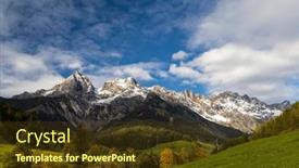  Presentation with alps - Colorful PPT theme enhanced with autumn-austrian-alps-nearby-bischofshofen backdrop and a tawny brown colored foreground