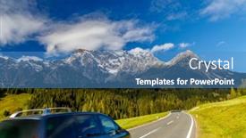  Presentation with alps - Presentation design consisting of autumn-austrian-alps-nearby-bischofshofen background and a teal colored foreground