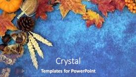  Presentation with harvest festival - Presentation design having food flora and fauna background and a teal colored foreground