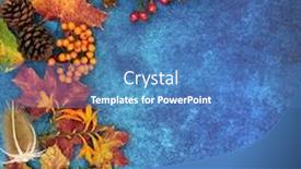  Presentation with flora fauna - Presentation theme featuring autumn-background-border-with-food background and a teal colored foreground