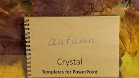  Presentation with base - Cool new presentation design with autumn-background-red-leaves backdrop and a yellow colored foreground