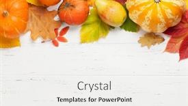  Presentation with leaves flat lay - Amazing PPT theme having autumn background with colorful leaves and pumpkins on wooden backdrop top view with copy space flat lay backdrop and a white colored foreground