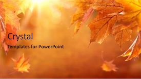  Presentation with autumn leaves falling - Presentation with autumn background with falling leaves background and a gold colored foreground