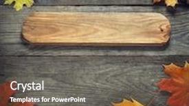  Presentation with autumn wood - Theme consisting of deck copy place for inscription background and a gray colored foreground