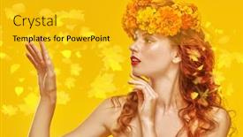  Presentation with autumn leaves falling - PPT layouts consisting of autumn-beauty-colors-of-autumn background and a gold colored foreground