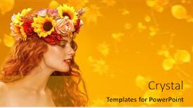  Presentation with autumn leaves falling - Amazing presentation theme having autumn-beauty-colors-of-autumn backdrop and a light gray colored foreground