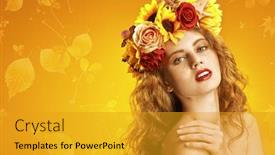  Presentation with falling leaves - Presentation theme having autumn-beauty-colors-of-autumn background and a gold colored foreground